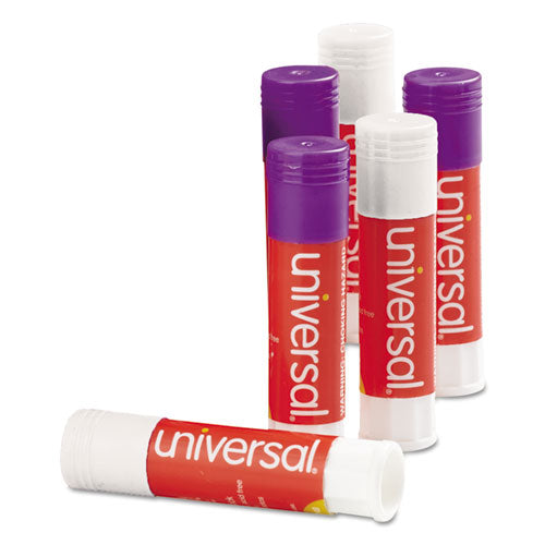 Glue Stick, 1.3 Oz, Applies Purple, Dries Clear, 12/pack