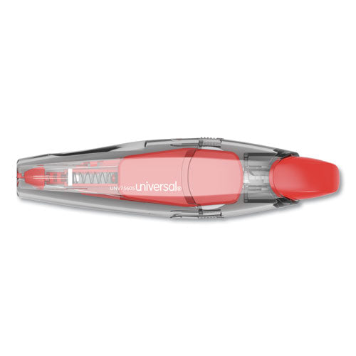 Retractable Pen Style Correction Tape, Transparent Gray/red Applicator, 0.2" X 236", 4/pack