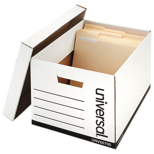 Medium-duty Lift-off Lid Boxes, Letter/legal Files, 12" X 15" X 10", White, 12/carton