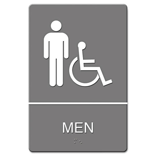 Ada Sign, Employees Must Wash Hands... Tactile Symbol/braille, 6 X 9, Gray