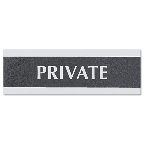 Century Series Office Sign, No Smoking, 9 X 3, Black/silver