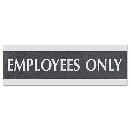 Century Series Office Sign, No Soliciting, 9 X 3, Black/silver