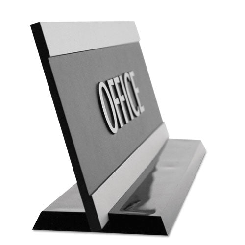 Century Series Office Sign, Visitors Must Sign In, 9 X 3, Black/silver