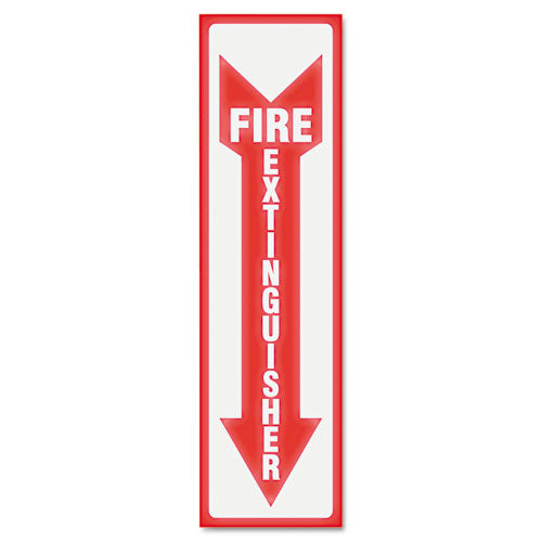 Glow In The Dark Sign, 4 X 13, Red Glow, Fire Extinguisher