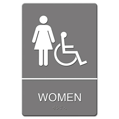 Ada Sign, Restroom/wheelchair Accessible Tactile Symbol, Molded Plastic, 6 X 9