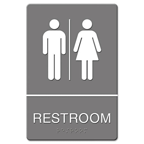 Ada Sign, Women Restroom Wheelchair Accessible Symbol, Molded Plastic, 6 X 9