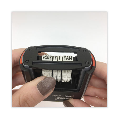 Printy Economy Date Stamp, Self-inking, 1.63" X 0.38", Black