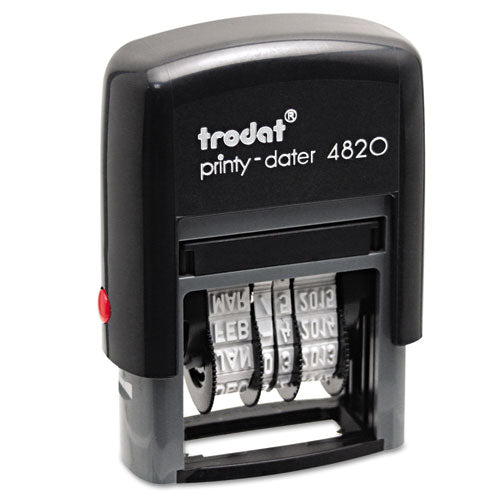 Printy Economy Date Stamp, Self-inking, 1.63" X 0.38", Black