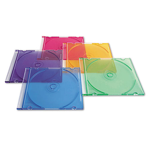 Estuche delgado para cd/dvd, colores surtidos, 50/paquete