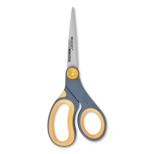 Titanium Bonded Scissors, 5" Long, Gray/orange Straight Handle