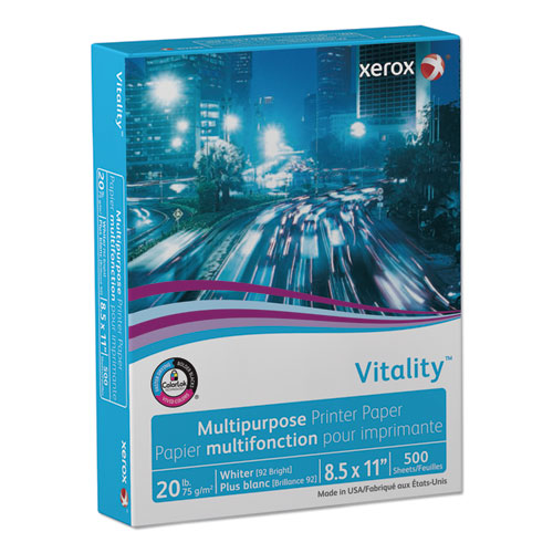 Vitality Multipurpose Print Paper, 92 Bright, 20 Lb Bond Weight, 8.5 X 11, White, 500/ream, 10 Reams/ct, 40 Cartons/pallet