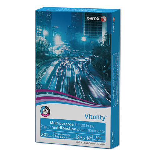 Vitality Multipurpose Print Paper, 92 Bright, 20 Lb Bond Weight, 8.5 X 14, White, 500 Sheets/ream, 10 Reams/carton