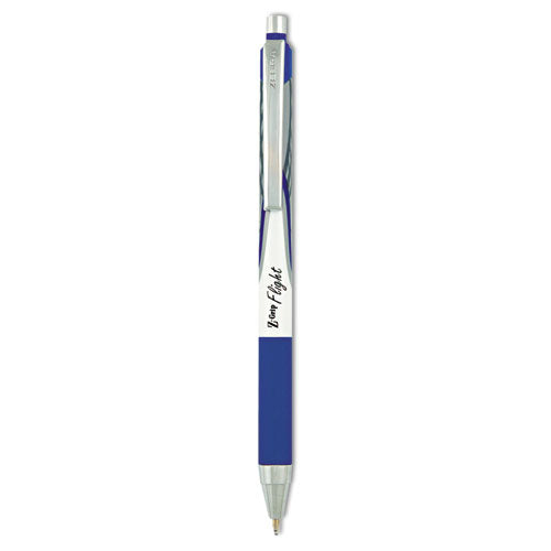 Z-grip Flight Ballpoint Pen, Retractable, Bold 1.2 Mm, Black Ink, White Barrel, 12/pack