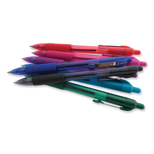 Z-grip Ballpoint Pen, Retractable, Medium 0.7 Mm, Blue Ink, Blue Tinted Barrel, 12/pack