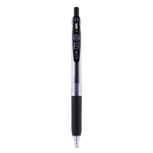 Sarasa Clip Gel Pen, Retractable, Medium 0.7 Mm, Black Ink, Clear Barrel, 12/pack