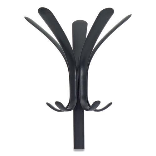 Cleo Coat Stand, Stand Alone Rack, Ten Knobs, Steel/plastic, 19.75w X 19.75d X 68.9h, Black