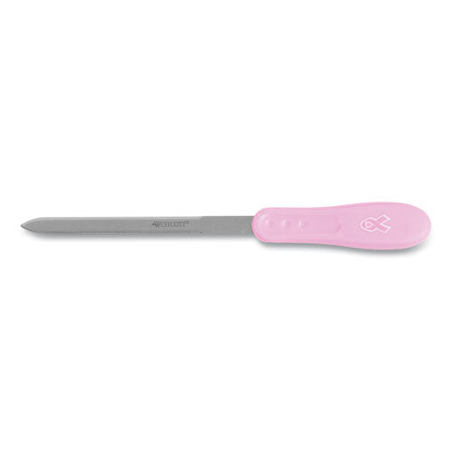 Abrecartas de acero inoxidable con lazo rosa, 9", rosa