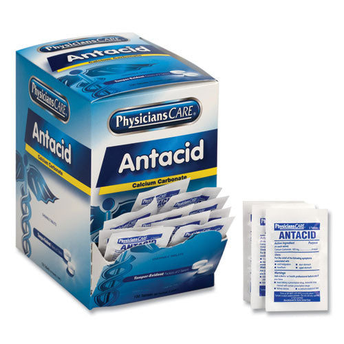 Medicamento antiácido de carbonato de calcio, paquete de dos, 50 paquetes/caja