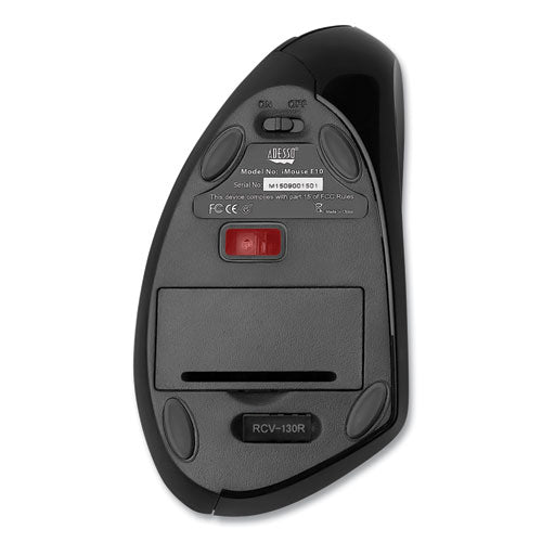 Ratón USB ergonómico vertical inalámbrico Imouse E10, frecuencia de 2,4 GHz/alcance inalámbrico de 33 pies, uso con la mano derecha, negro