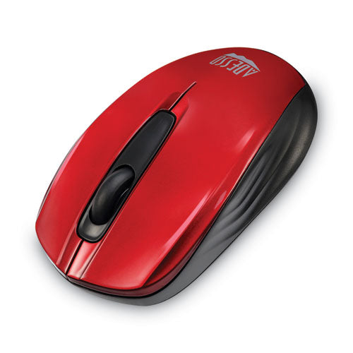 Mini mouse inalámbrico Imouse S50, frecuencia de 2,4 GHz/alcance inalámbrico de 33 pies, uso con la mano izquierda/derecha, rojo