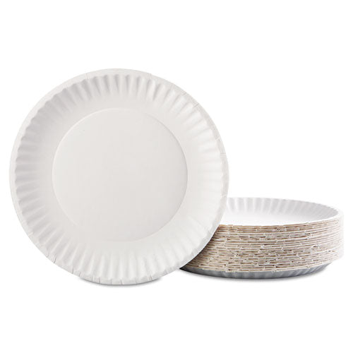 Gold Label Coated Paper Plates, 9" Dia, White, 100/pack, 10 Packs/carton