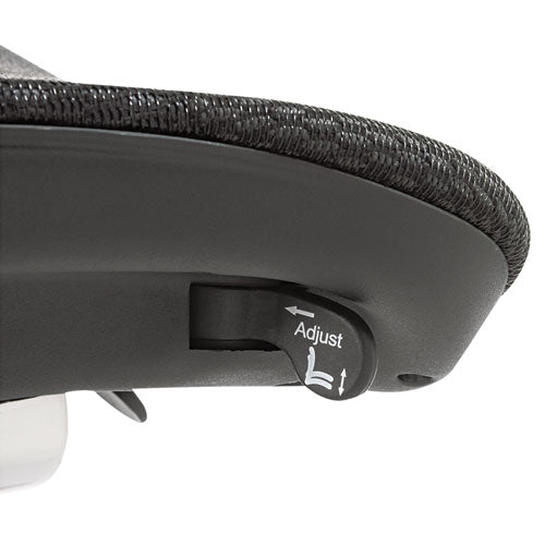 Silla de malla ergonómica multifunción con respaldo medio serie Alera Eq, soporta hasta 250 libras, color negro