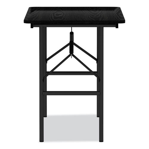 Mesa plegable de madera, rectangular, 48 de ancho x 23,88 de profundidad x 29 de alto, negra
