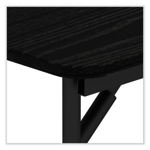 Mesa plegable de madera, rectangular, 48 de ancho x 23,88 de profundidad x 29 de alto, negra