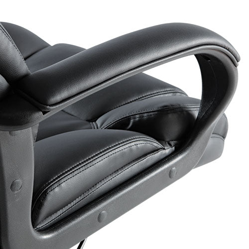Alera Fraze Series Executive Silla de cuero regenerado giratoria/inclinable con respaldo alto, soporta 275 lb, altura del asiento de 17.71" a 21.65", color negro