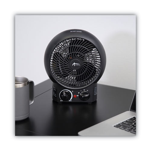 Heater Fan, 1,500 W, 8.25 X 4.37 X 9.5, Black