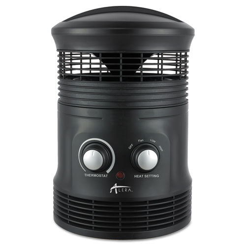 Calentador forzado con ventilador circular de 360 ​​grados, 750 W, 8 x 8 x 12, negro