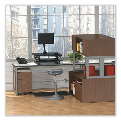 Alera Open Office Desk Series Gabinete archivador bajo Credenza, 2 cajones: Lápiz/archivo, Legal/carta, 1 estante,nogal,29.5x19.13x22.88