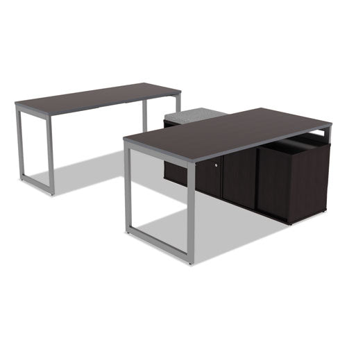 Alera Open Office Desk Series Base de escritorio ajustable con patas en forma de O, 47,25 a 70,78 de ancho x 23,63 de profundidad x 28,5 de alto, plateado