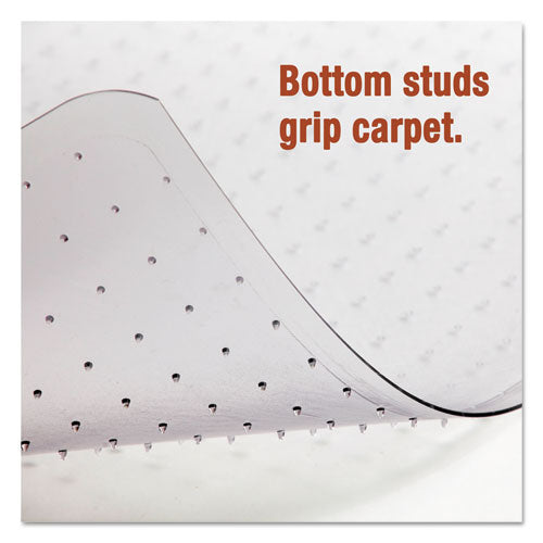 Tapete para silla con tachuelas de uso moderado para alfombra de pelo corto, 46 ​​x 60, rectangular, transparente