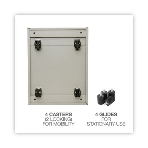 Pedestal para archivos, derecho o izquierdo, 2 cajones: caja/archivo, oficio/carta, masilla, 14,96" x 19,29" x 21,65"