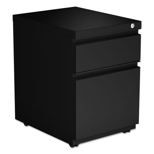 Pedestal para archivos con tirador de longitud completa, izquierda o derecha, 3 cajones: Caja/caja/archivo, Legal/carta, Negro, 14.96" X 19.29" X 27.75"