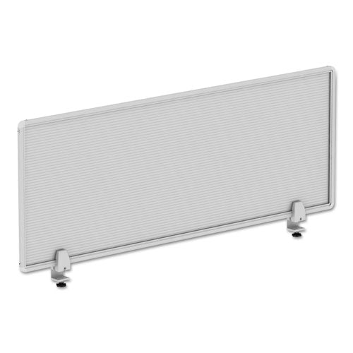 Panel de privacidad de policarbonato, 47 de ancho x 0,5 de profundidad x 18 de alto, plateado/transparente