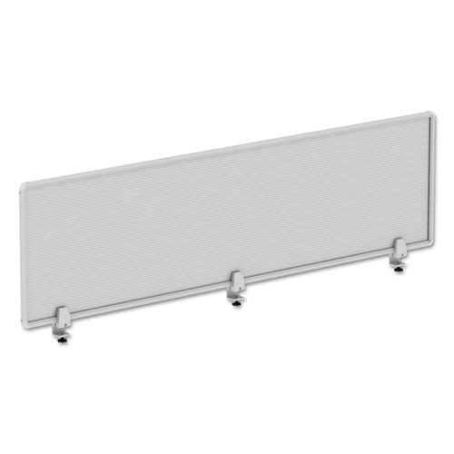 Panel de privacidad de policarbonato, 65 de ancho x 0,5 de profundidad x 18 de alto, plateado/transparente