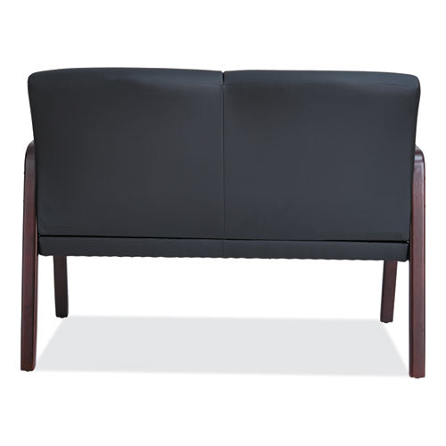 Alera Reception Lounge Series Loveseat de madera, 44.88 de ancho x 26.13 de profundidad x 33 de alto, negro/caoba