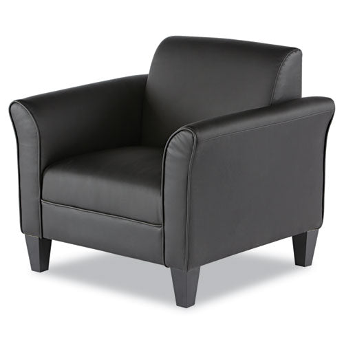 Alera Reception Lounge Sofa Series Club Chair, 35.43" x 30.7" x 32.28", asiento negro, respaldo negro, base negra