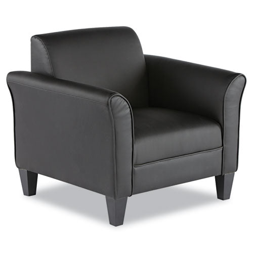 Alera Reception Lounge Sofa Series Club Chair, 35.43" x 30.7" x 32.28", asiento negro, respaldo negro, base negra
