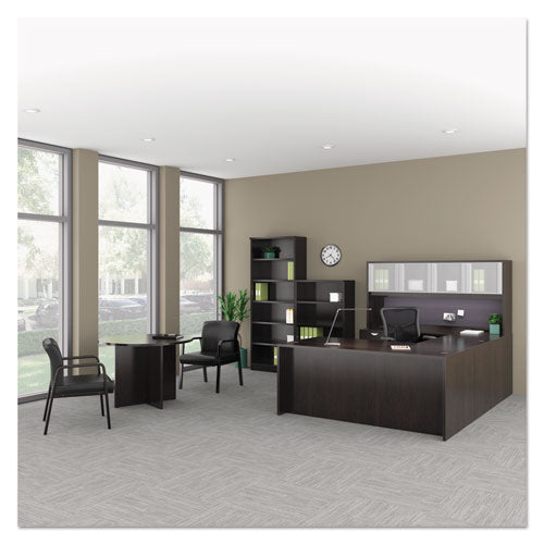 Alera Reception Lounge Wl Series Silla para invitados, 24.21" x 24.8" x 32.67", asiento negro, respaldo negro, base espresso