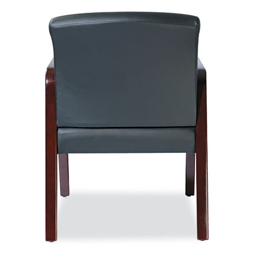 Alera Reception Lounge Wl Series Silla para invitados, 24.21" x 24.8" x 32.67", asiento negro, respaldo negro, base de caoba