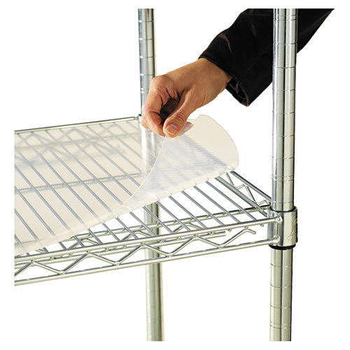 Revestimientos de estantes para estanterías de alambre, plástico transparente, 36 de ancho x 24 de profundidad, 4/paquete