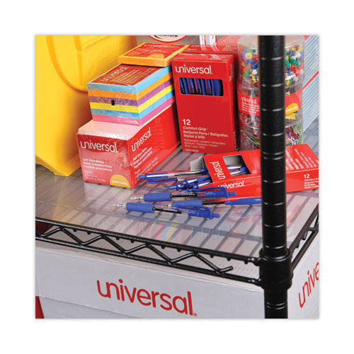 Revestimientos de estantes para estanterías de alambre, plástico transparente, 48 de ancho x 24 de profundidad, 4/paquete