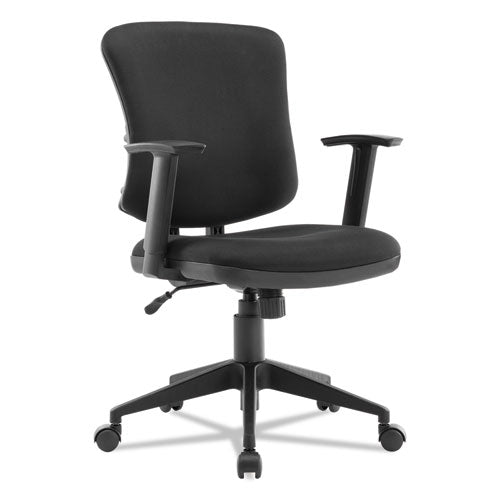 Silla de oficina Alera Everyday Task, asiento/respaldo de cuero regenerado, soporta hasta 275 lb, altura del asiento de 17.6" a 21.5", color negro