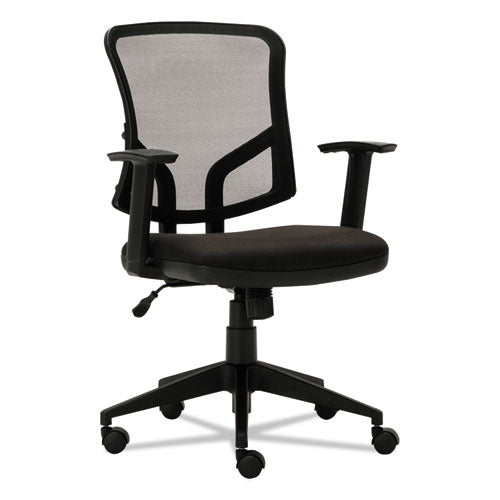 Silla de oficina Alera Everyday Task, asiento/respaldo de cuero regenerado, soporta hasta 275 lb, altura del asiento de 17.6" a 21.5", color negro