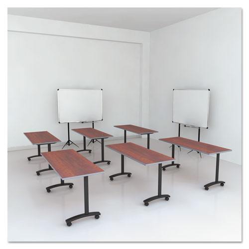 Tablero de mesa laminado reversible, rectangular, 59.5 de ancho x 23.63 de ancho, cereza mediana/caoba