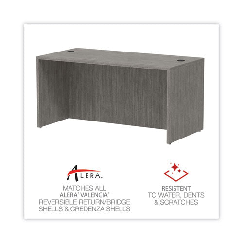 Alera Valencia Series Straight Front Desk Shell, 59.13" X 29.5" X 29.63", gris