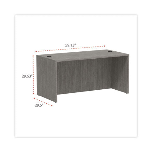 Alera Valencia Series Straight Front Desk Shell, 59.13" X 29.5" X 29.63", gris